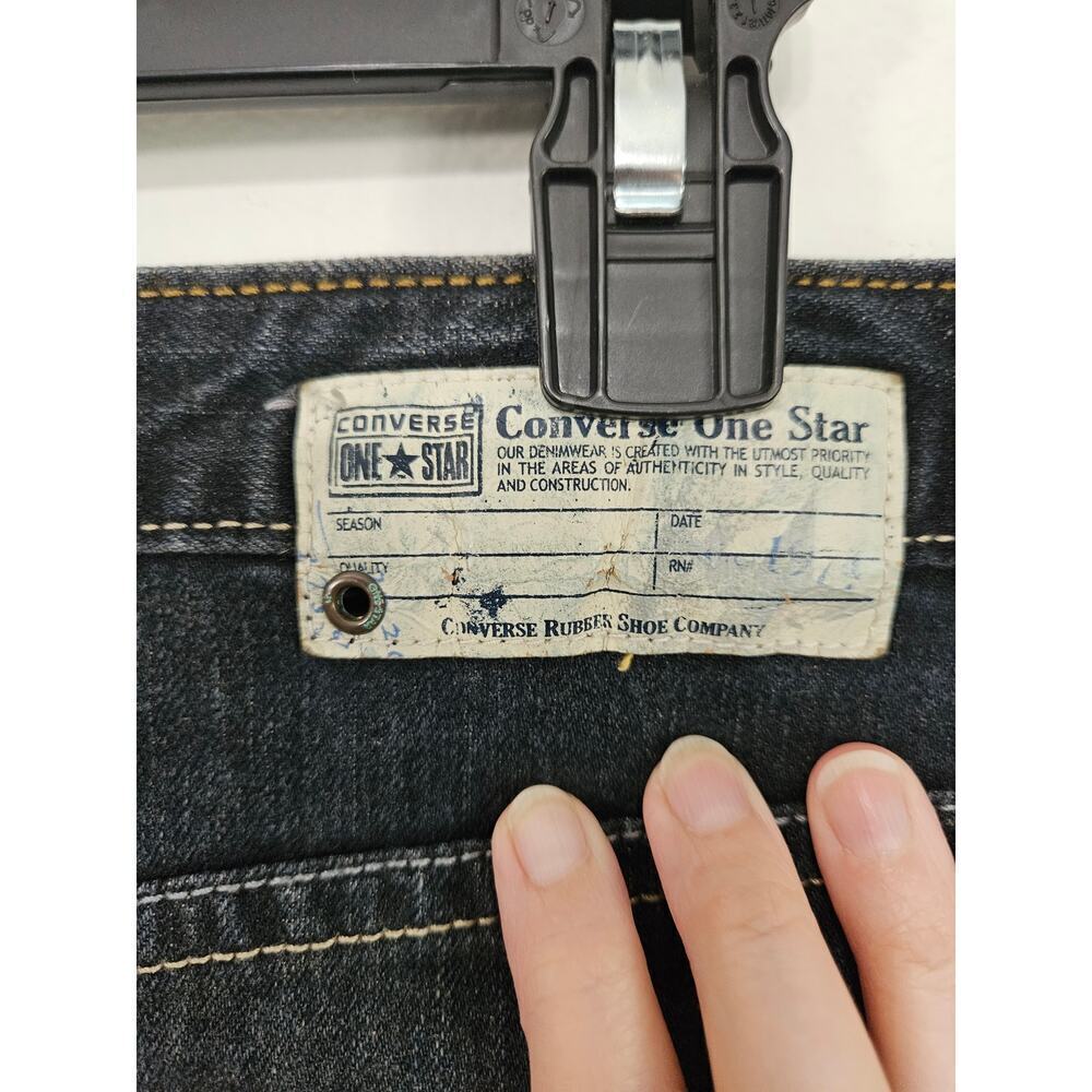 Y2K Style Converse One Star Black Denim Skirt Size 6 Small - Picture 5 of 9
